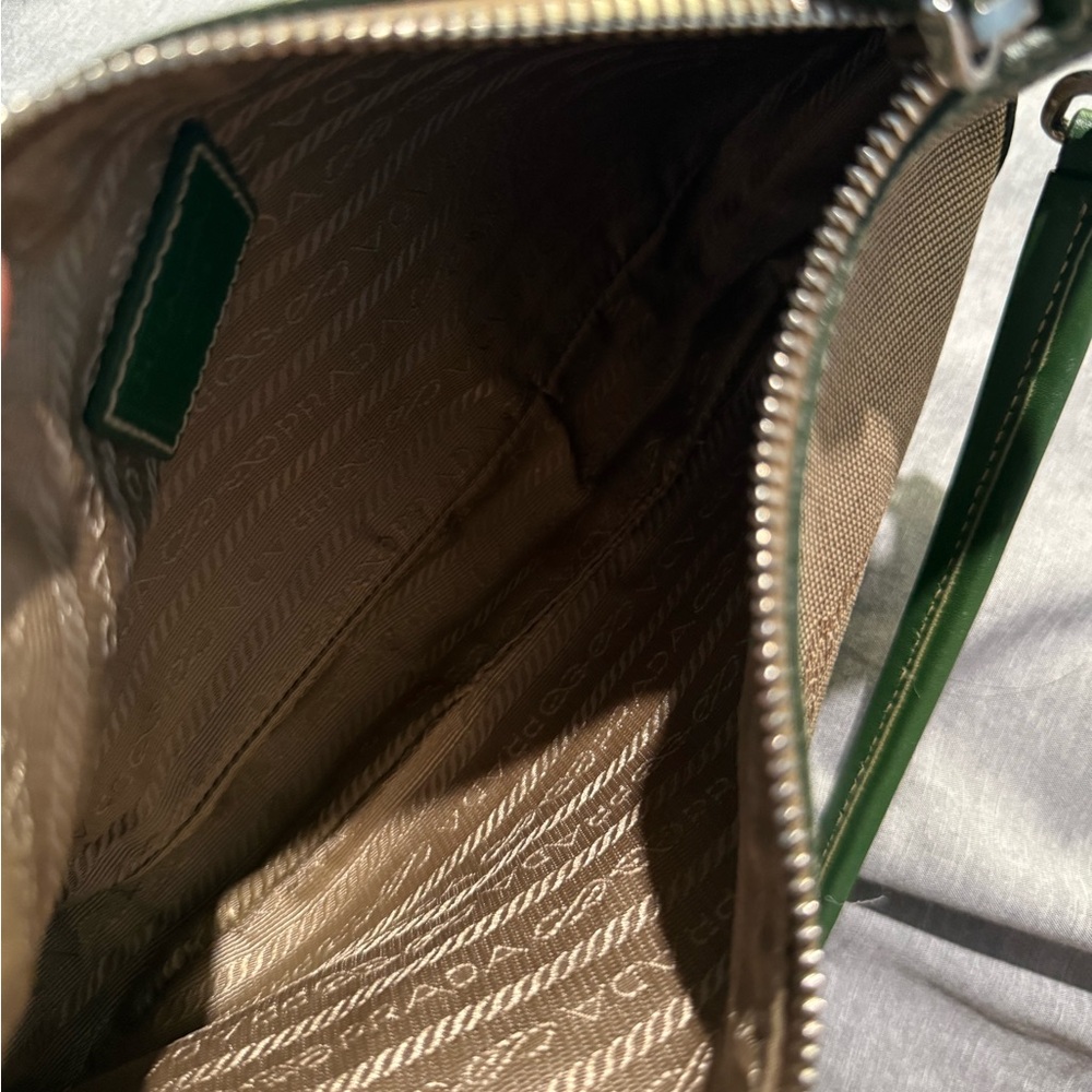 Prada Jacquard Moro Corda Olive Green Shoulder Bag - Picture 5 of 8